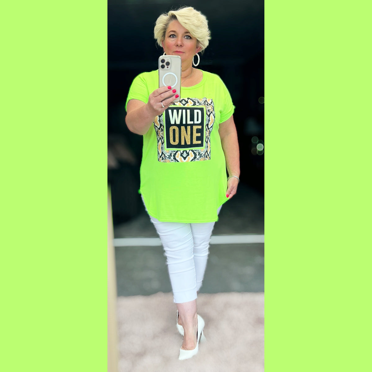 Short sleeve Dipped Hem Wild One t-shirt - PLUS SIZE