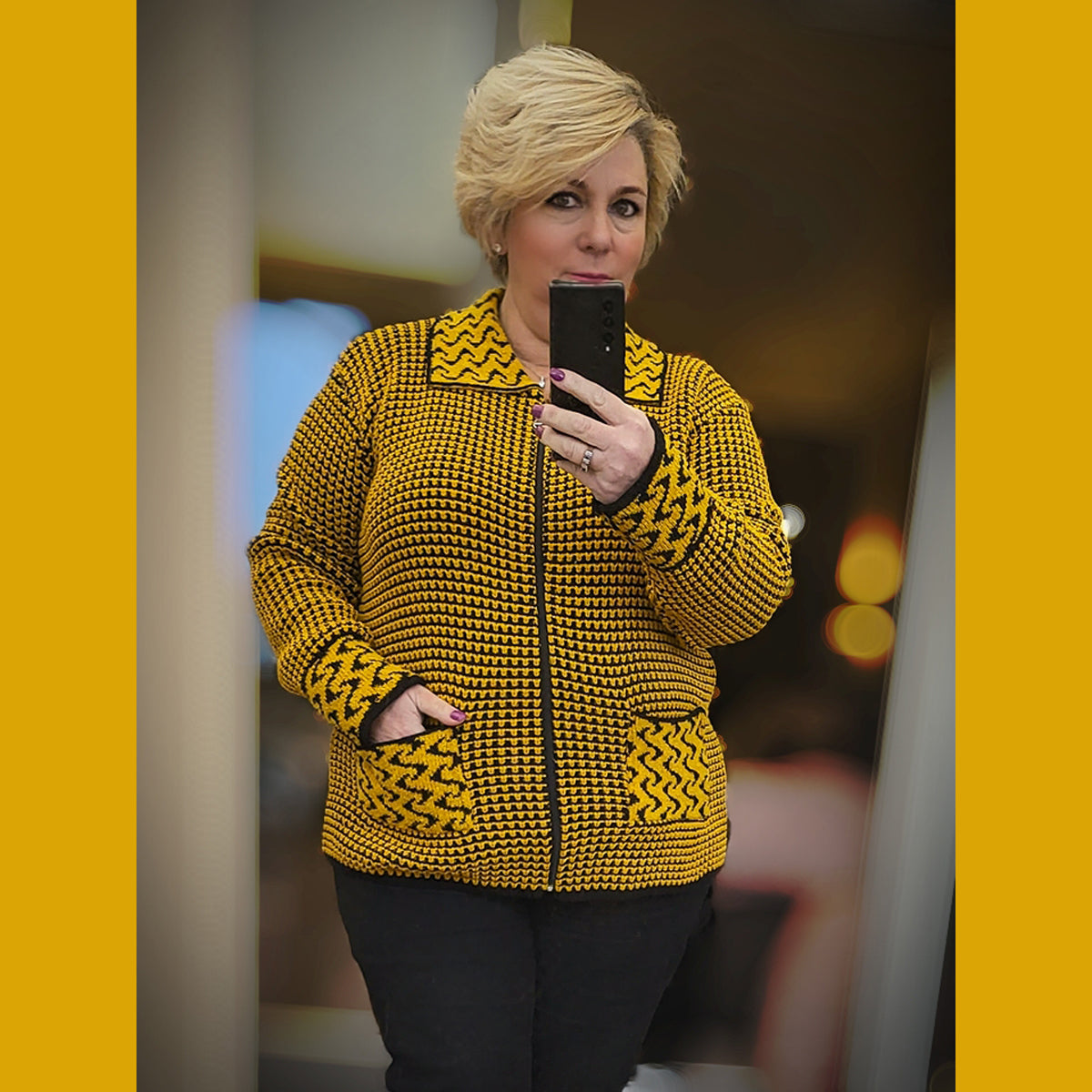 Yellow on sale cardigan jacket